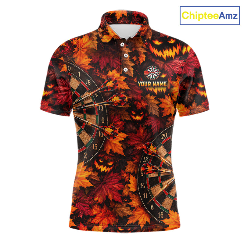 Autumn Pumpkin Darts Polo Shirt Personalized Quarter Zip Performance Team Jersey For Men NHT1806