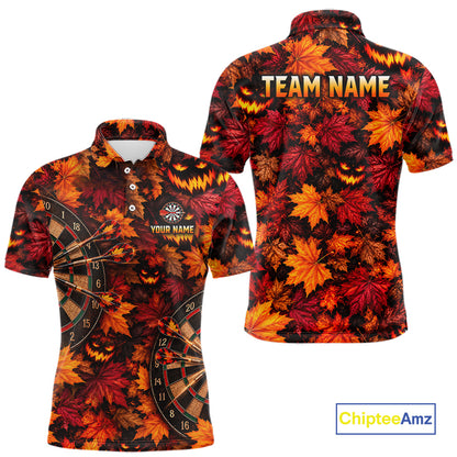 Autumn Pumpkin Darts Polo Shirt Personalized Quarter Zip Performance Team Jersey For Men NHT1806