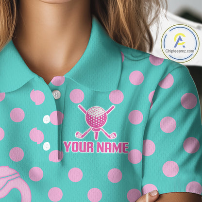 Women's Flamingo Golf Polo Shirt – Personalized Pink Flamingo Golf Jersey With Custom Name