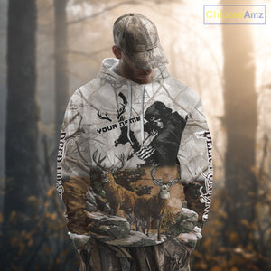 Brown Bowhunting Deer Camouflage Personalized Hunting Bow Grim Reaper Shirt NHT17