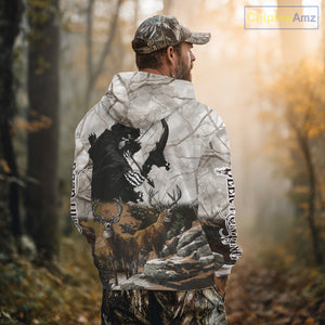 Brown Bowhunting Deer Camouflage Personalized Hunting Bow Grim Reaper Shirt NHT17