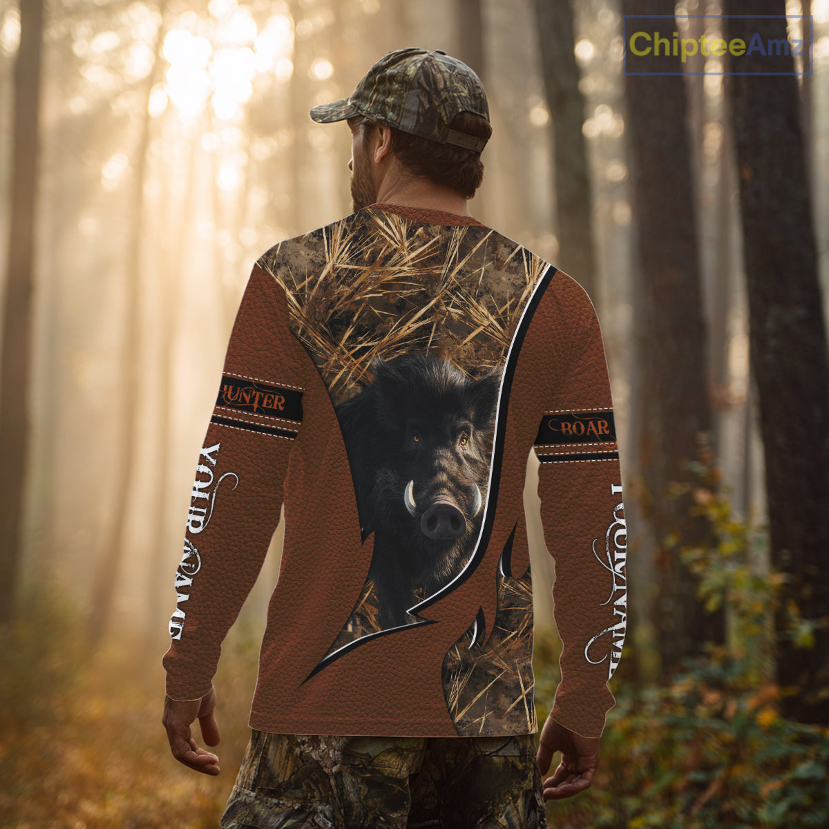Boar Hunting Brown Camouflage 3D Shirt For Hunting Season Hunting Clothes For Hunters NHT138