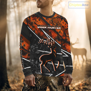 Deer Hunting Clothes 3D Orange Camo Black Custom Name Best Gifts For Deer Hunters NHT66
