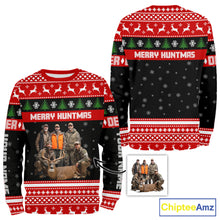 Load image into Gallery viewer, Custom Merry Huntmas Shirt – Personalized Deer Hunting Christmas Shirt with Your Photo NHT308