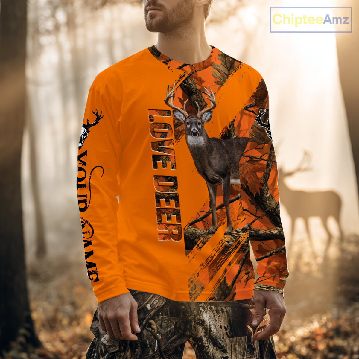 Deer Hunting 3D Orange Camo Shirt Custom Name Perfect Gift for Hunters NHT13