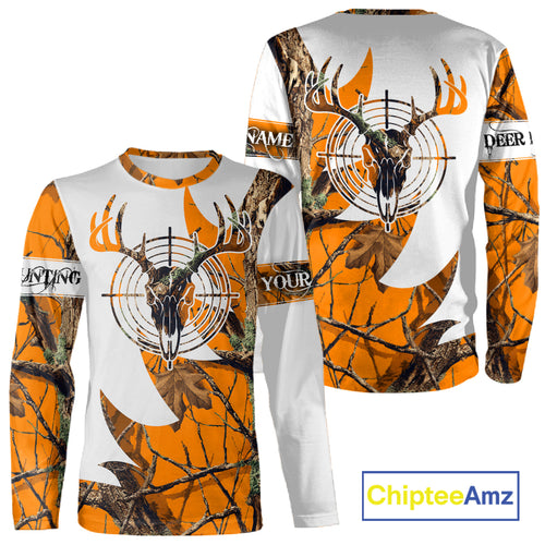 Custom Deer Skull Hunting Shirt 3D All Over Print Camo & Personalized Name, Gilfs for Hunter NHT31