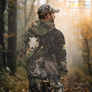 Best Wild Boar Hunting Forest Camouflage Custom Name Shirts for Hunter, Hunting Gifts NHT105
