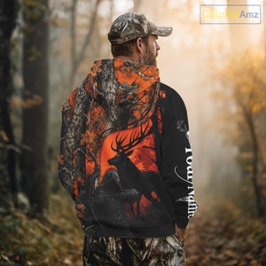 Deer Hunting Orange Camo Customize All Over Printed Shirts For Deer Hunters – NHT07