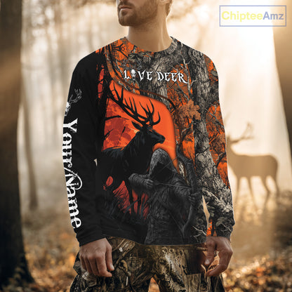 Deer Hunting Orange Camo Customize All Over Printed Shirts For Deer Hunters – NHT07