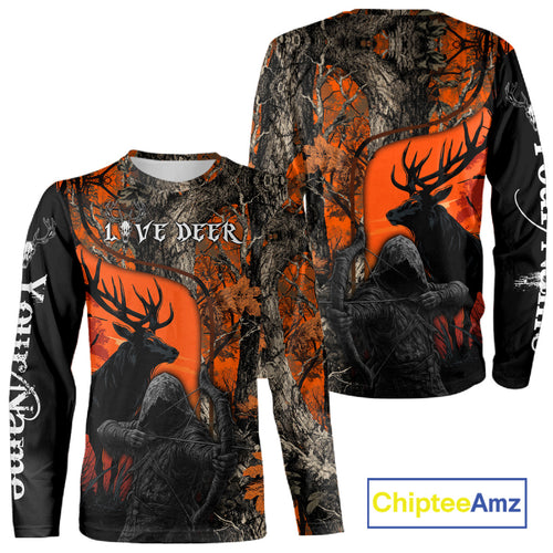 Deer Hunting Orange Camo Customize All Over Printed Shirts For Deer Hunters – NHT07
