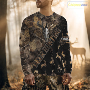 Deer Hunting Custom Name Camo Shirt, Hunting Gift For Men, Camouflage Deer Shirts NHT10