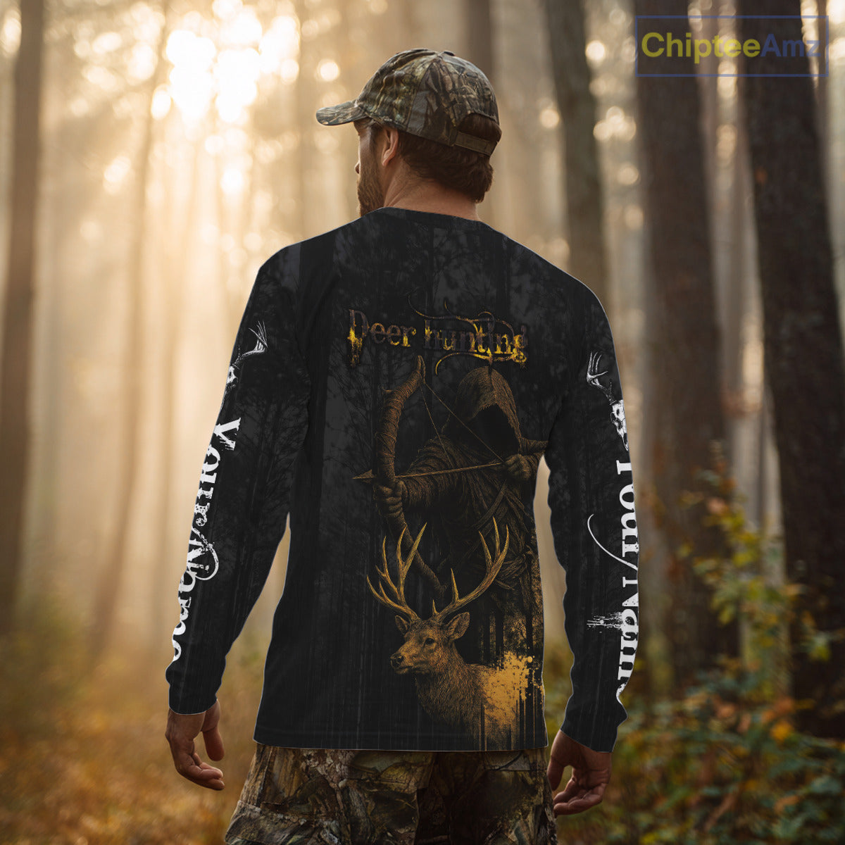 Best Deer Hunting Shirt Black Camo Grim Reaper Custom Name Best Gift Ideas For Hunter NHT20