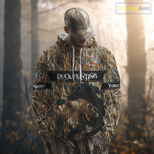 Duck Hunting Shirts With Black Labrador Retriever Dog Shirts Personalized Hunting Clothes NHT115