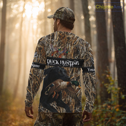 Duck Hunting Shirts With Black Labrador Retriever Dog Shirts Personalized Hunting Clothes NHT115