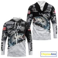 Load image into Gallery viewer, Custom Striped Bass Saltwater Fishing Shirts Long Sleeve, Bass Fishing Jersey For Men NHT519