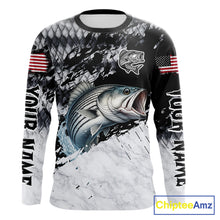 Load image into Gallery viewer, Custom Striped Bass Saltwater Fishing Shirts Long Sleeve, Bass Fishing Jersey For Men NHT519