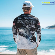 Load image into Gallery viewer, Custom Striped Bass Saltwater Fishing Shirts Long Sleeve, Bass Fishing Jersey For Men NHT519