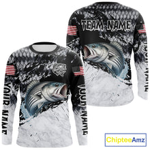 Load image into Gallery viewer, Custom Striped Bass Saltwater Fishing Shirts Long Sleeve, Bass Fishing Jersey For Men NHT519