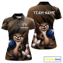 Load image into Gallery viewer, Women's otter bowling shirt – personalized team jersey close-up