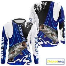 Load image into Gallery viewer, Catfish Fishing Jersey Personalized Name Fishing Shirt, Angler Tournament Fishing Apparel NHT869