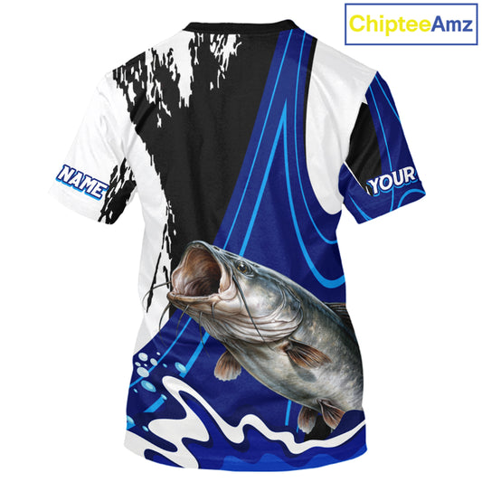Catfish Fishing Jersey Personalized Name Fishing T-Shirts, Angler Tournament Fishing Apparel NHT869