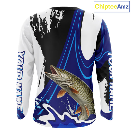Musky Fishing Jersey Personalized Name Fishing Shirt, Angler Tournament Fishing Apparel NHT870