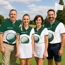 Load image into Gallery viewer, Green White Golf Ball Mens Golf Polo Shirts Custom Golf Clothing For Gentleme NHT883