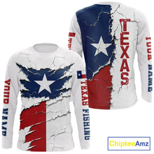 Load image into Gallery viewer, Texas Fishing Shirt Long Sleeve Patriotic Texas Flag UV Protection Fishing Apparel