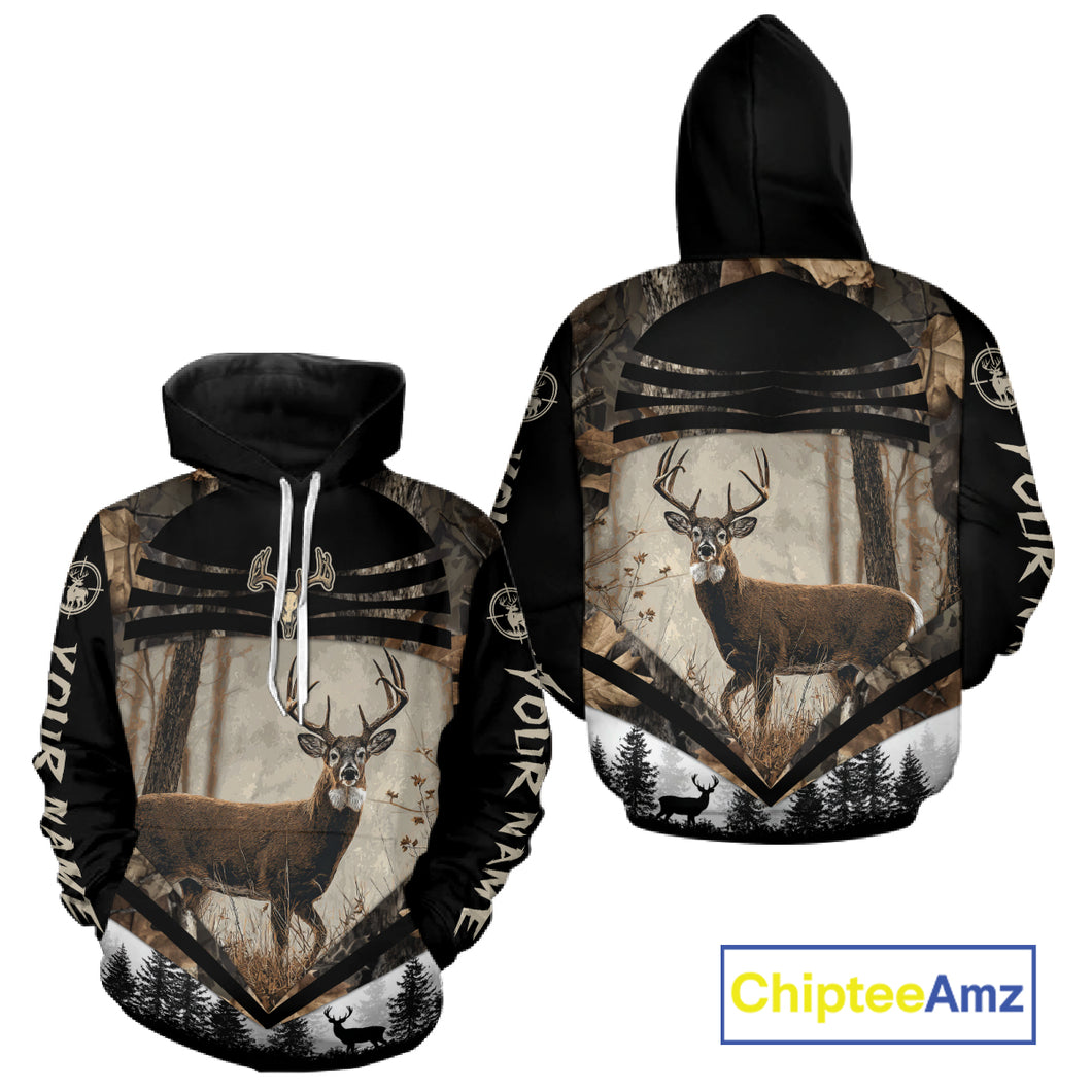 Best Deer Hunting Shirt 3D Custom Name Hoodie, Hunting Sweatshirt for Men NHT349