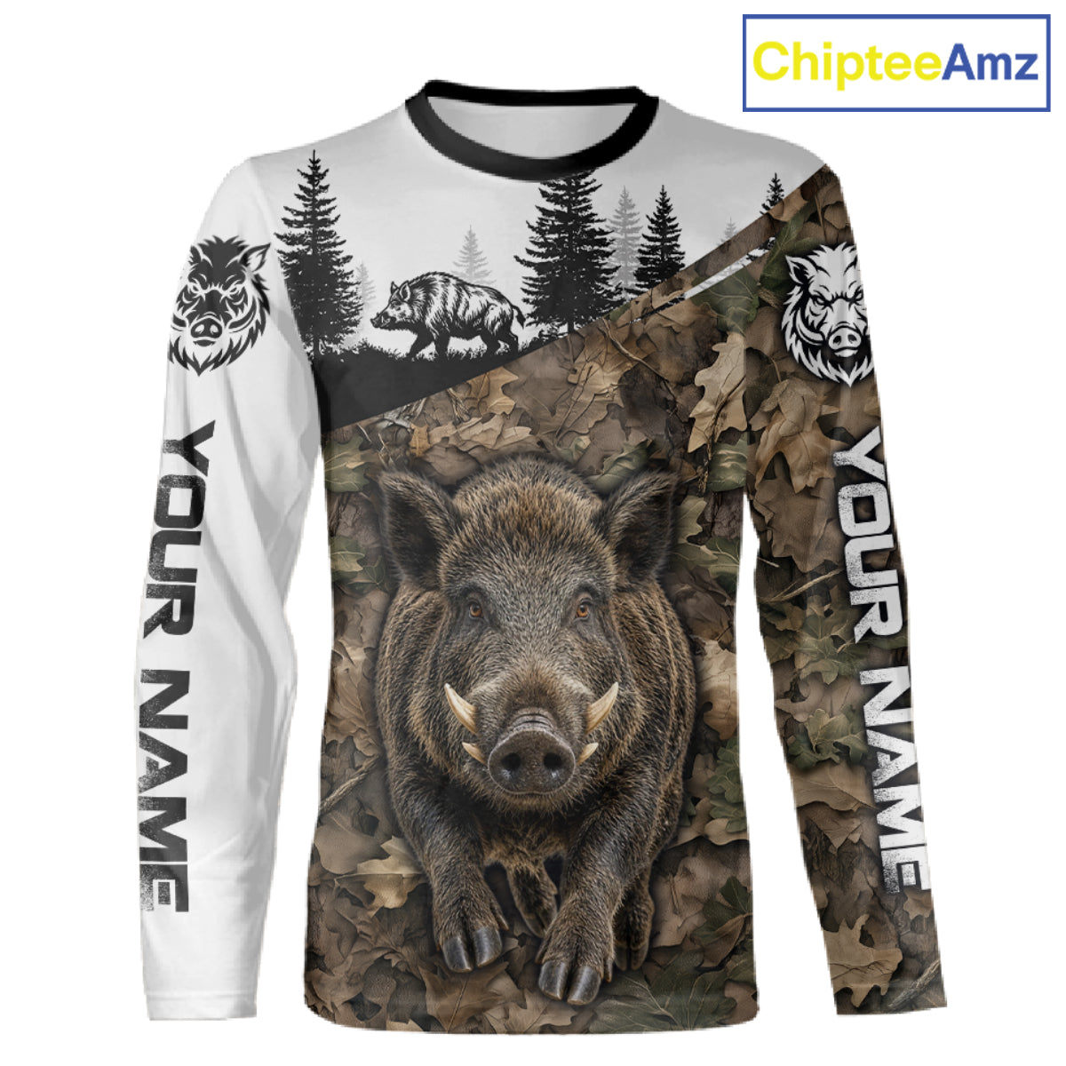 Beautiful Boar Hunting Shirt, Custom Wild Hog Running Camo 3D All Over Print NHT1520