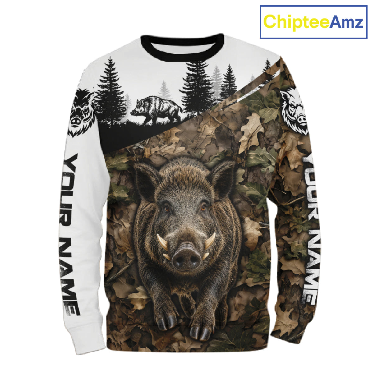 Beautiful Boar Hunting Shirt, Custom Wild Hog Running Camo 3D All Over Print NHT1520