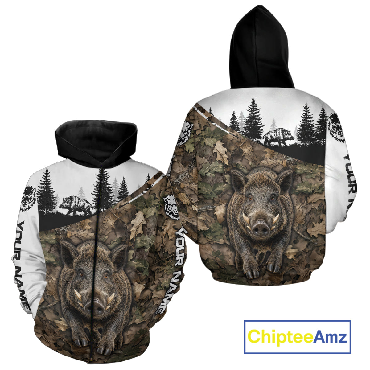 Beautiful Boar Hunting Shirt, Custom Wild Hog Running Camo 3D All Over Print NHT1520