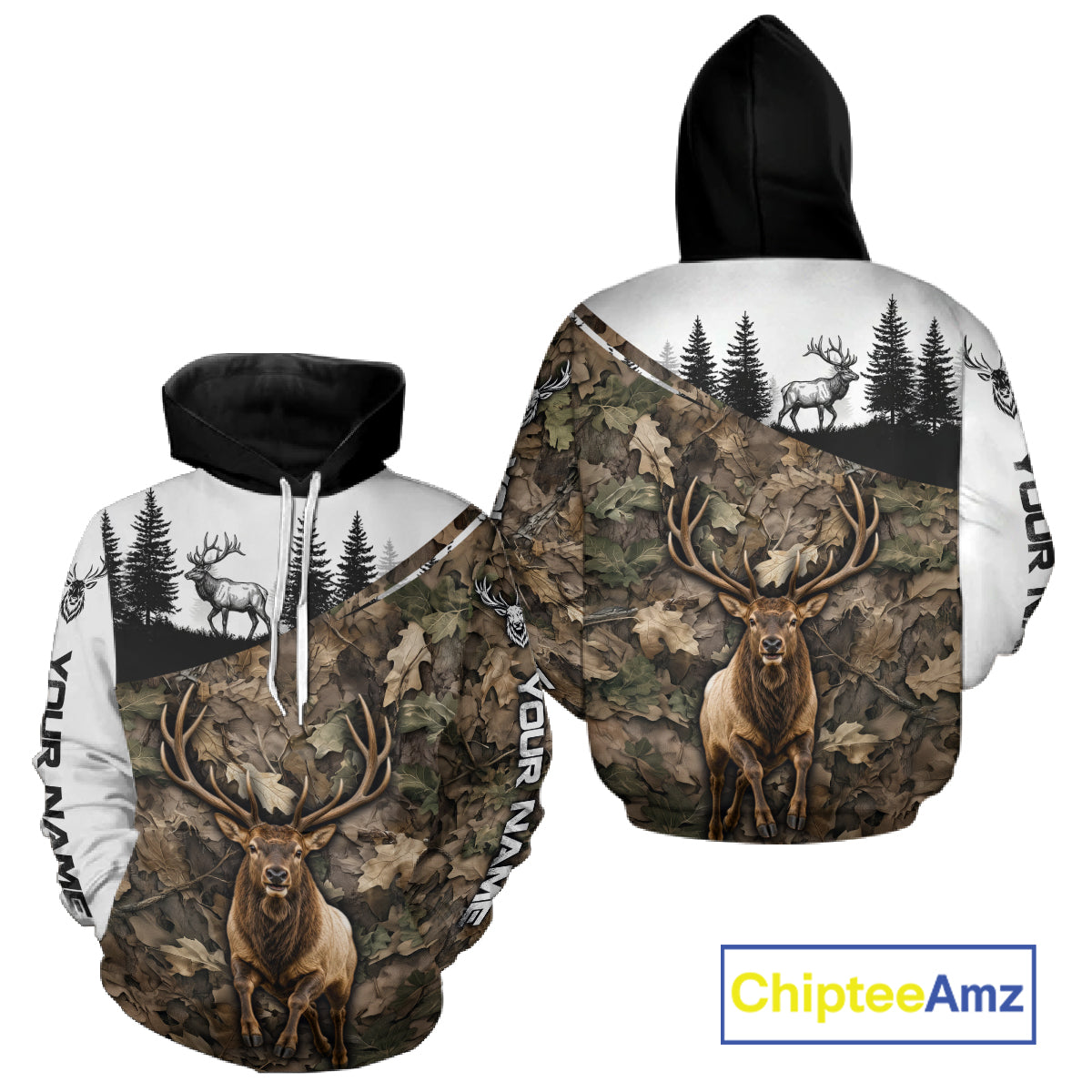 Best Elk Hunting Shirt, Custom Running Elk Camo 3D All Over Print For Hunter NHT1521