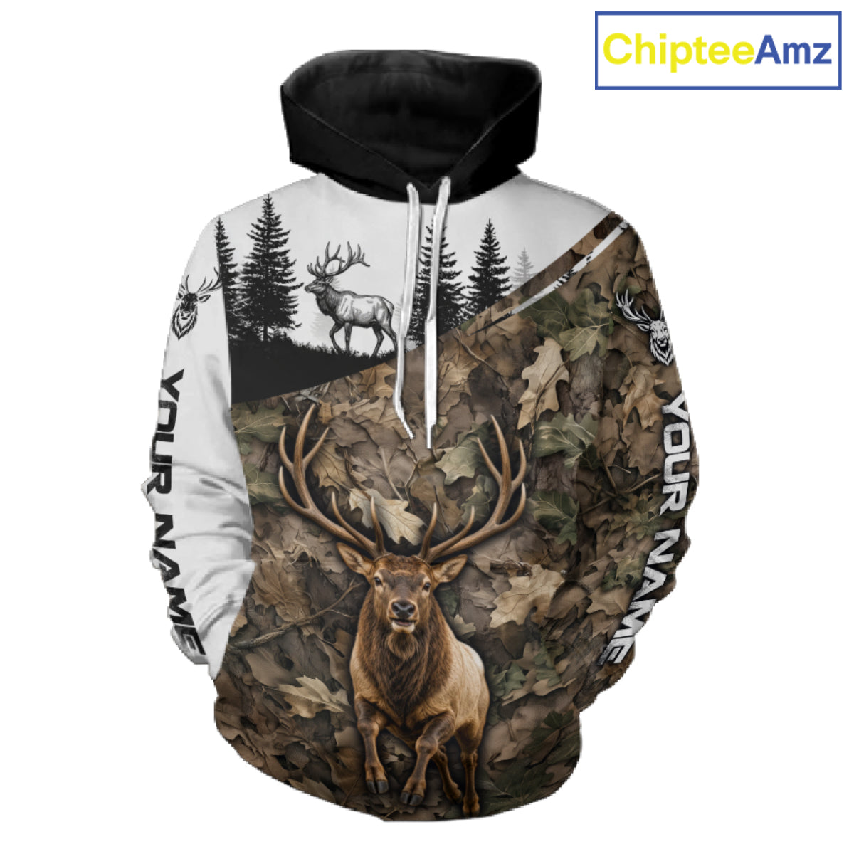 Best Elk Hunting Shirt, Custom Running Elk Camo 3D All Over Print For Hunter NHT1521