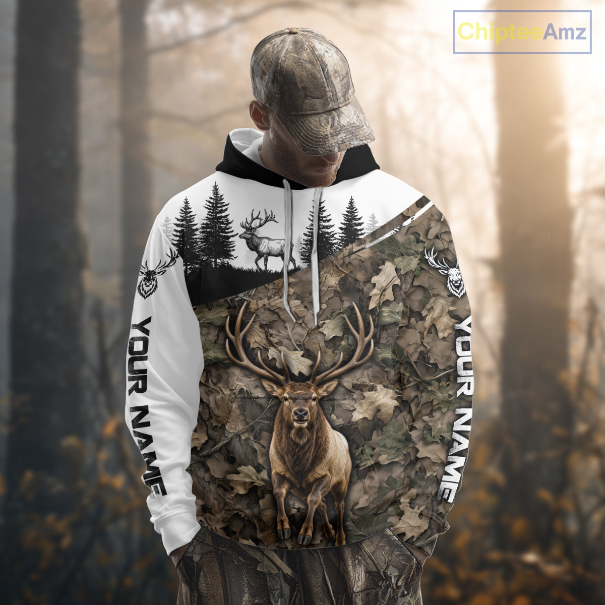 Best Elk Hunting Shirt, Custom Running Elk Camo 3D All Over Print For Hunter NHT1521