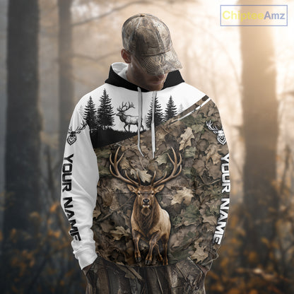 Best Elk Hunting Shirt, Custom Running Elk Camo 3D All Over Print For Hunter NHT1521