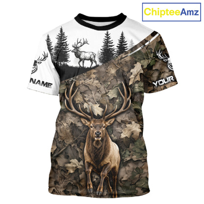Best Elk Hunting Shirt, Custom Running Elk Camo 3D All Over Print For Hunter NHT1521