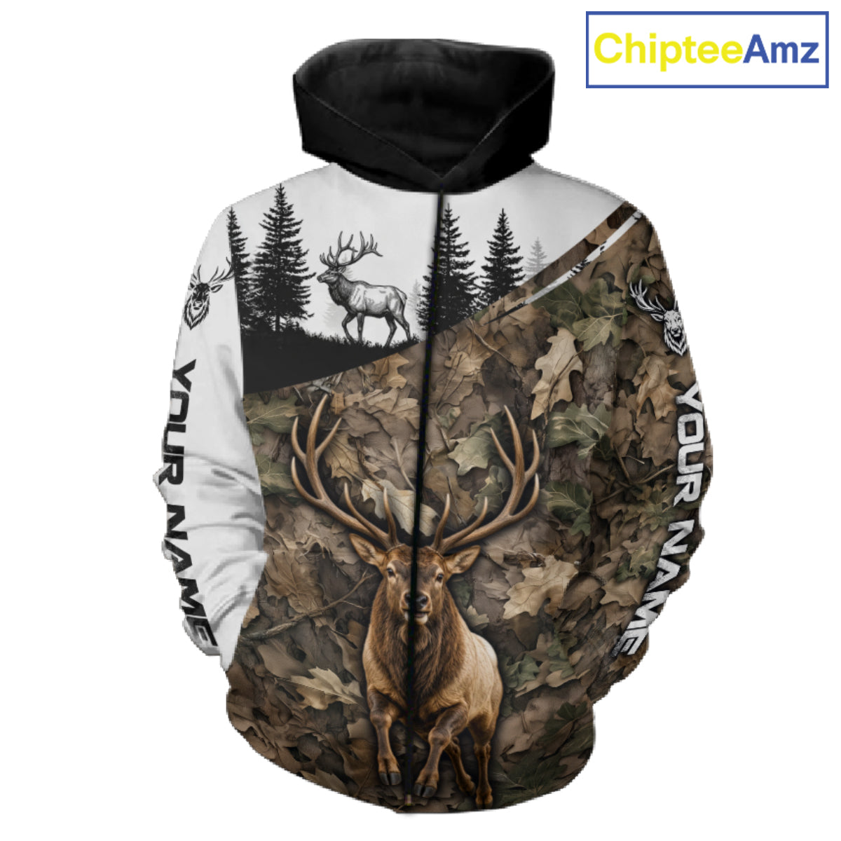 Best Elk Hunting Shirt, Custom Running Elk Camo 3D All Over Print For Hunter NHT1521