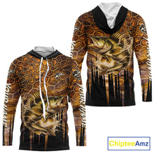 Load image into Gallery viewer, Custom Walleye Long Sleeve Tournament Camo Fishing Shirts, Walleye Fishing Jerseys NHT410