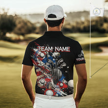 Load image into Gallery viewer, Patriotic Golf Polo Shirt Custom USA Flag Golf Shirt For Men, Golf Apparel Gift For Golfers NHT904