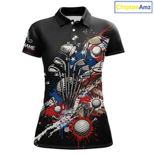 Load image into Gallery viewer, Patriotic Golf Polo Shirt Custom USA Flag Golf Shirt For Womens, Golf Apparel Gift For Golfers NHT904