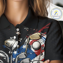 Load image into Gallery viewer, Patriotic Golf Polo Shirt Custom USA Flag Golf Shirt For Womens, Golf Apparel Gift For Golfers NHT904