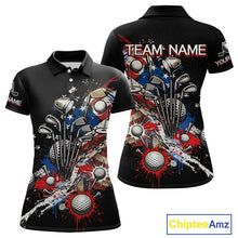 Load image into Gallery viewer, Patriotic Golf Polo Shirt Custom USA Flag Golf Shirt For Womens, Golf Apparel Gift For Golfers NHT904