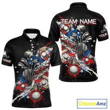 Load image into Gallery viewer, Patriotic Golf Polo Shirt Custom USA Flag Golf Shirt For Men, Golf Apparel Gift For Golfers NHT904