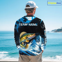 Load image into Gallery viewer, Custom Walleye Fishing Jersey, Personalized Team Name Long Sleeve Performance Fishing Shirt For Men NHT1226