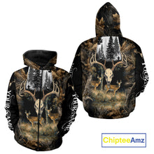 Load image into Gallery viewer, Deer Hunting Gift, Personalized Whitetail Deer Hunting 3D All Over Printed  Camo Hoodie NHT361
