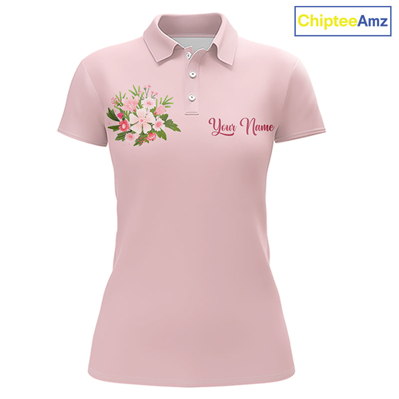 Pink Golf Mama Womens Polo Shirt, Funny Golf Mom Shirt, Mothers Day Gift For Golf Lover Mom, Ladies Golf Polo NHT749
