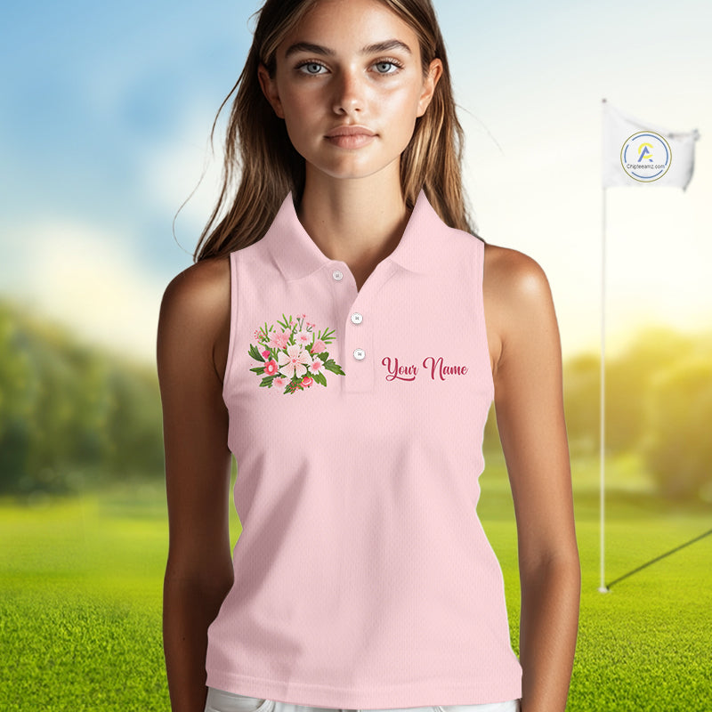 Pink Golf Mama Womens Polo Shirt, Funny Golf Mom Shirt, Mothers Day Gift For Golf Lover Mom, Ladies Golf Polo NHT749