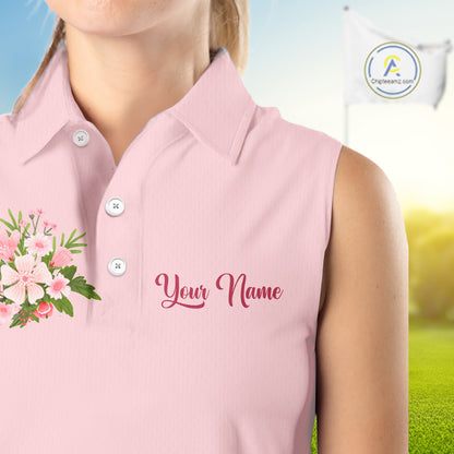 Pink Golf Mama Womens Polo Shirt, Funny Golf Mom Shirt, Mothers Day Gift For Golf Lover Mom, Ladies Golf Polo NHT749