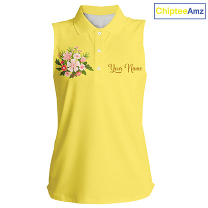 Yellow Golf Mama Womens Polo Shirt, Funny Golf Mom Shirt, Mothers Day Gift For Golf Lover Mom, Ladies Golf Polo NHT751
